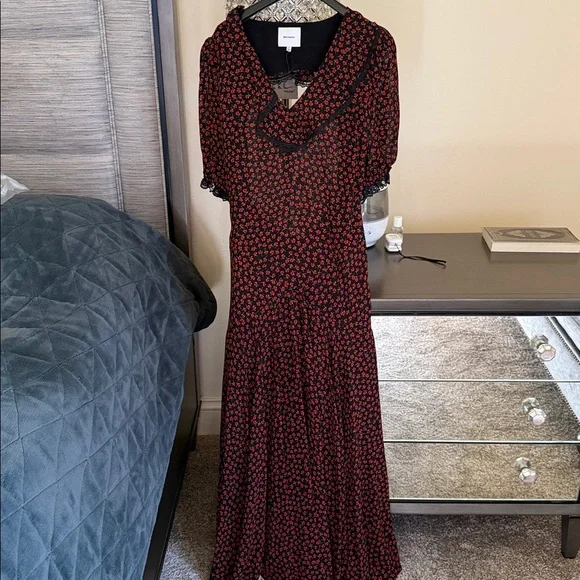 Reformation Black and Red Floral Blouse - Picture 2 of 6